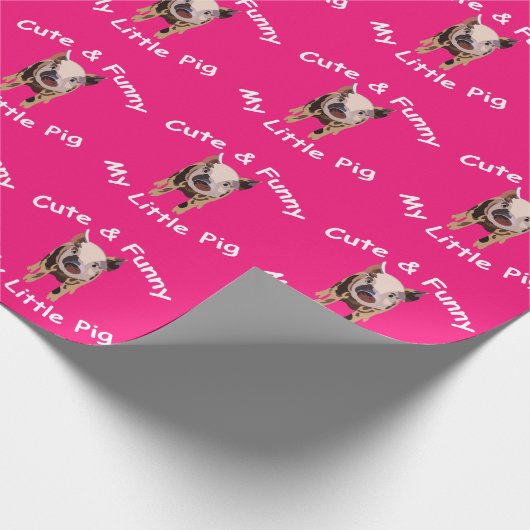 Schattige grappig klein varken kinderen verjaardag cadeaupapier (Hoek)