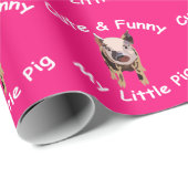 Schattige grappig klein varken kinderen verjaardag cadeaupapier (Rol Hoek)