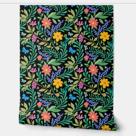 Schattige Grappig Kleurrijk Bloemen  Vrolijk Elega Behang