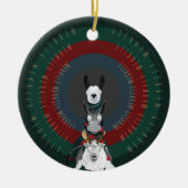 Schattige, Grappig, Leuk Ezel Llama Schaap Keramisch Ornament (Voorkant)