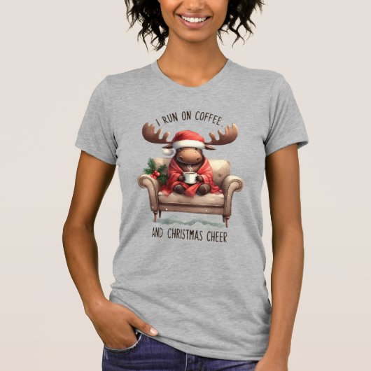 Schattige Grappig Lui Rendier Roze Winter Kerstmis T-shirt (Voorkant)