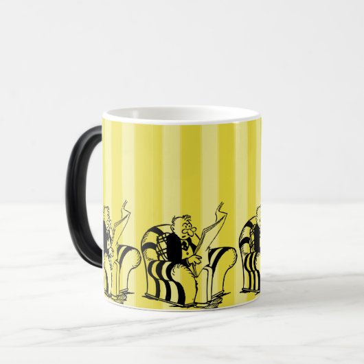 Schattige Grappig Man Het Nieuws Lezen – Lichtmoed Magische Mok (Voorkant links)