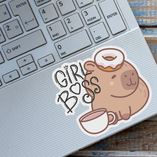 Schattige Grappig Meisje Baas Capybara Sticker