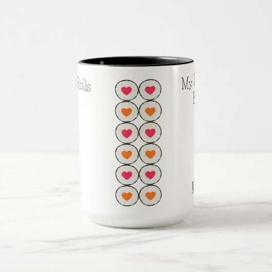 Schattige Grappig Mijn Hart Rolls Voor U Gepersona Mok (Midden)