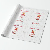 Schattige Grappig Modern Rudolph Santa Gepersonali Cadeaupapier (Uitgerold)