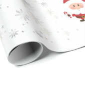 Schattige Grappig Modern Rudolph Santa Gepersonali Cadeaupapier (Rol Hoek)