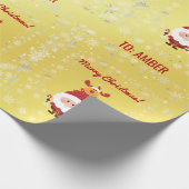 Schattige Grappig Modern Rudolph Santa Gepersonali Cadeaupapier (Hoek)