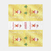 Schattige Grappig Modern Rudolph Santa Gepersonali Fleece Deken (Voorkant)