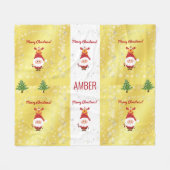 Schattige Grappig Modern Rudolph Santa Gepersonali Fleece Deken (Voorkant (Horizontaal))