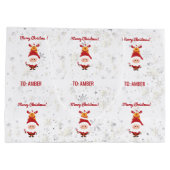 Schattige Grappig Modern Rudolph Santa Gepersonali Groot Cadeauzakje (Achterkant)