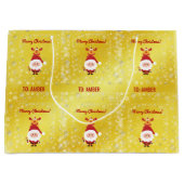 Schattige Grappig Modern Rudolph Santa Gepersonali Groot Cadeauzakje (Voorkant)