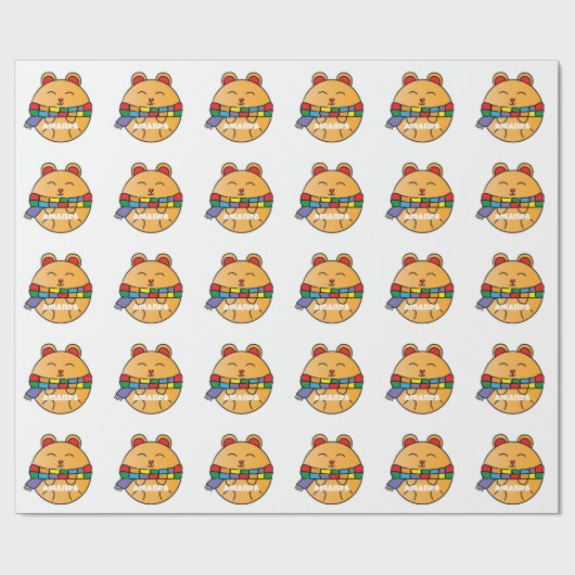 Schattige Grappig Modern Vakantie Hamster Dier Kle Cadeaupapier (Vlak)