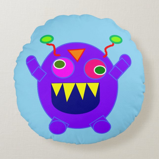 SCHATTIGE GRAPPIG MONSTERKUSSEN ROND KUSSEN (Voorkant)