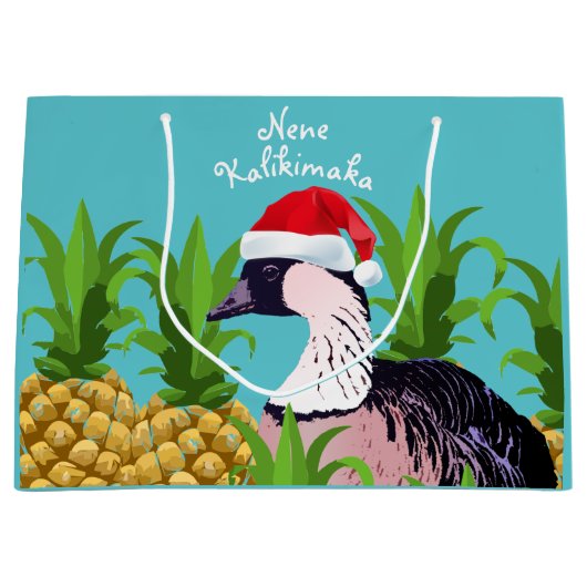 Schattige & Grappig Nene Kalikimaka Hawaii Kerstwo Groot Cadeauzakje (Voorkant)