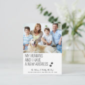Schattige Grappig Nieuw Adres Custom Pet Photo Dog Aankondigingskaart (Staand voorkant)