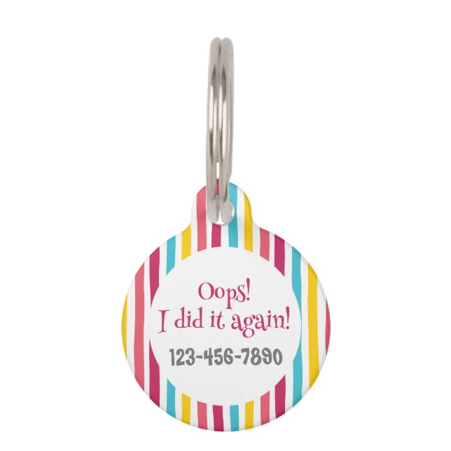 Schattige grappig "oeps ik heb het weer gedaan" kl huisdierpenning (Achterkant)