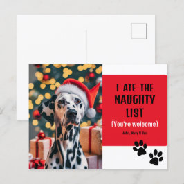 Schattige Grappig Ondeugend Lijst Pet Foto Kerst R Briefkaart