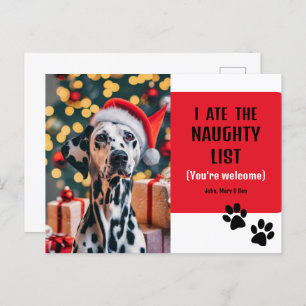 Schattige Grappig Ondeugend Lijst Pet Foto Kerst R Briefkaart