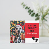 Schattige Grappig Ondeugend Lijst Pet Foto Kerst R Briefkaart (Staand voorkant)