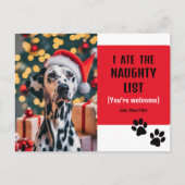 Schattige Grappig Ondeugend Lijst Pet Foto Kerst R Briefkaart (Voorkant)