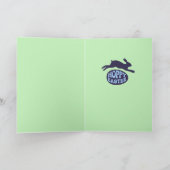 Schattige Grappig Paashoppy Bunny Gevouwen Kaart (Binnen)