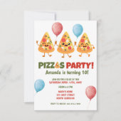 Schattige Grappig Pizza Kind Verjaardagsfeest Uitn Kaart (Voorkant)