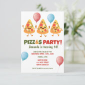 Schattige Grappig Pizza Kind Verjaardagsfeest Uitn Kaart (Staand voorkant)