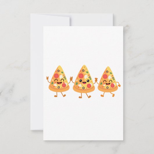 Schattige Grappig Pizza Kind Verjaardagsfeest Uitn Kaart (Achterkant)