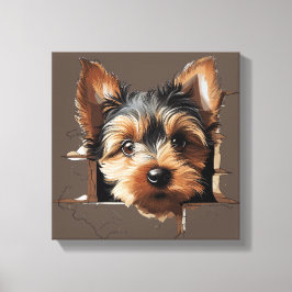 Schattige grappig puppy gezicht canvas afdruk