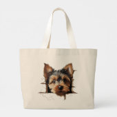 Schattige grappig puppy gezicht grote tote bag (Achterkant)