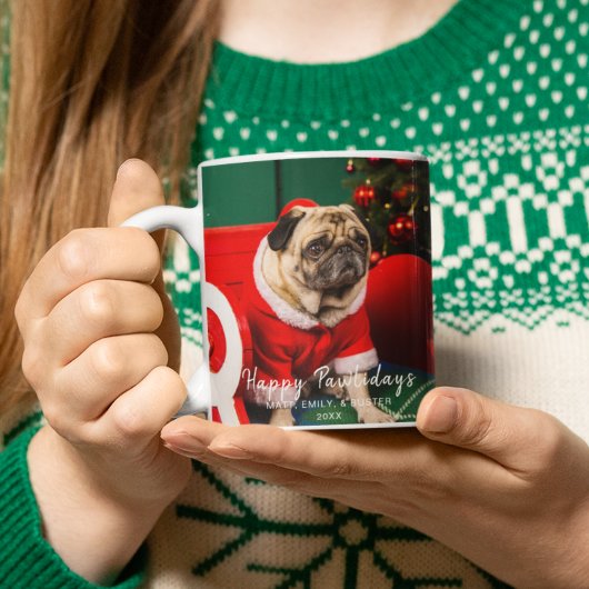 Schattige Grappig Puppy Hond Kerstfoto Pawholidays Mok