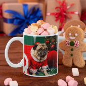 Schattige Grappig Puppy Hond Kerstfoto Pawholidays Mok