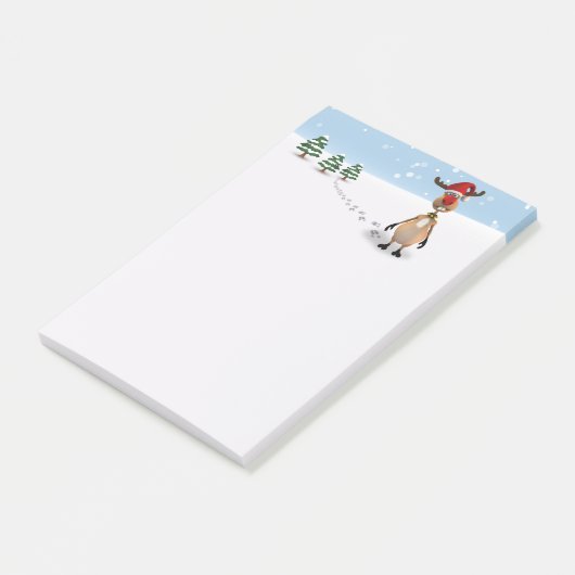 Schattige Grappig Rendier Kerstboom Post-it® notes (Schuin)
