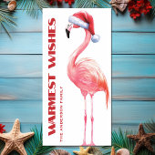Schattige Grappig Santa Flamingo Tropisch Strand K Feestdagenkaart