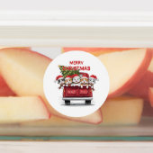 Schattige & Grappig Santa Kitty Cat Kerstmis Labels (Aangebracht)
