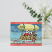 Schattige Grappig  Santa Speelgoed Blimp Christmas Briefkaart (Staand voorkant)