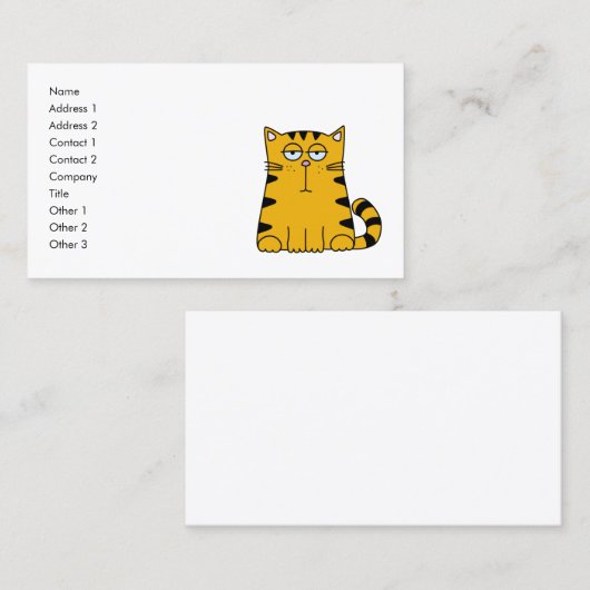 Schattige Grappig Sinaasappel Kat Kinder Visitekaartje (Voorkant / Achterkant)