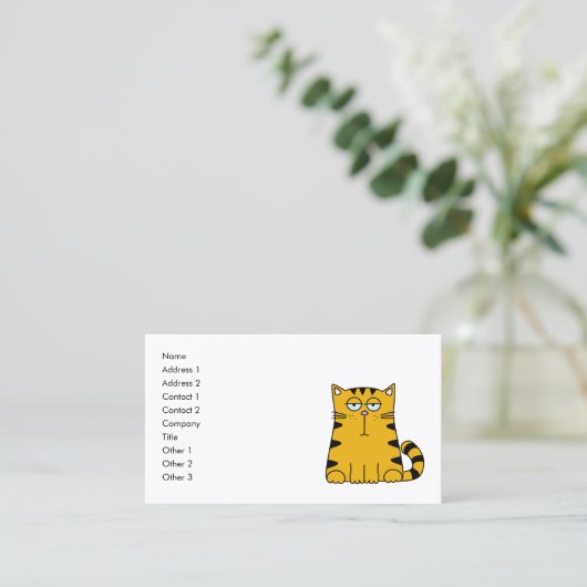 Schattige Grappig Sinaasappel Kat Kinder Visitekaartje (Staand voorkant)