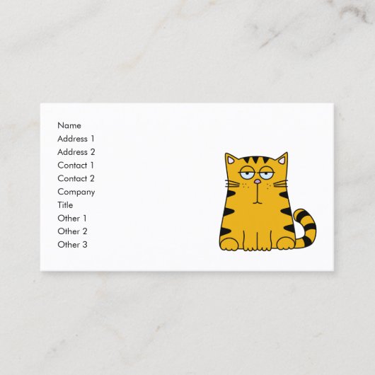 Schattige Grappig Sinaasappel Kat Kinder Visitekaartje (Voorkant)