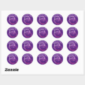 Schattige Grappig Sinterklaas Elegant Modern Paars Ronde Sticker (Vel)