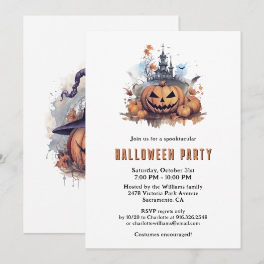 Schattige grappig spooky pompoenen vleermuizen hal kaart (Voorkant / Achterkant)