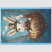 Schattige Grappig Steampunk Konijn In Boot G2R Dec Tissuepapier (Voorkant)