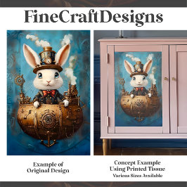 Schattige Grappig Steampunk Konijn In Boot G2R Dec Tissuepapier