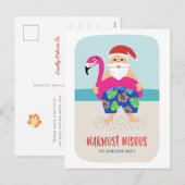 Schattige Grappig Tropisch Strand Kerstman in juli Feestdagenkaart (Voorkant / Achterkant)