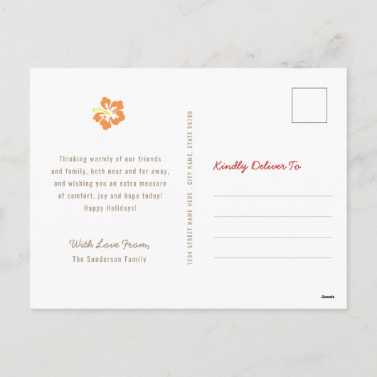 Schattige Grappig Tropisch Strand Kerstman in juli Feestdagenkaart (Achterkant)