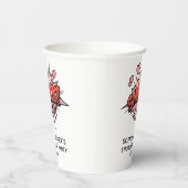 Schattige Grappig Verlovingsfeest Retro Bruiloft Papieren Bekers (Rechts)