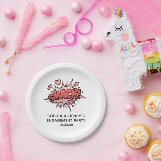 Schattige Grappig Verlovingsfeest Retro Bruiloft Papieren Bordje (Feest)