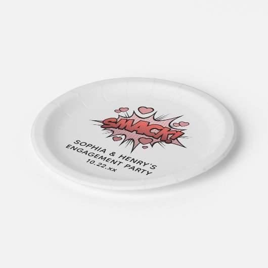 Schattige Grappig Verlovingsfeest Retro Bruiloft Papieren Bordje (Gekanteld)