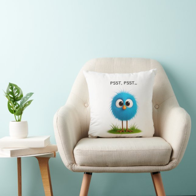 Schattige Grappig Vogelkussen PSST Design Gift voo Kussen (Stoel)