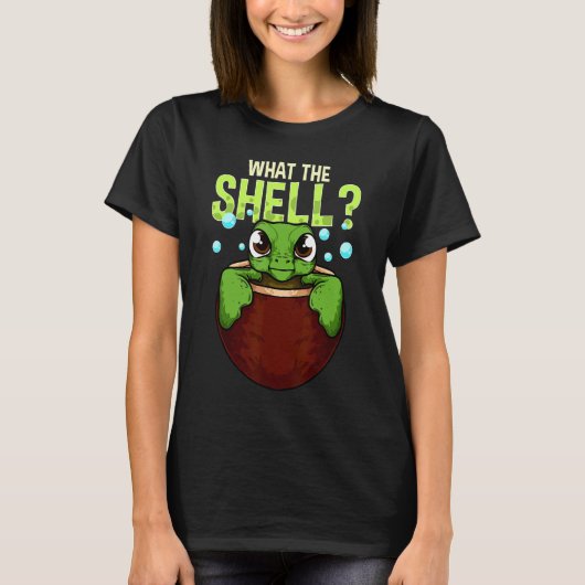 Schattige Grappig Wat de Shell Turtle Pun Schattig T-shirt (Voorkant)